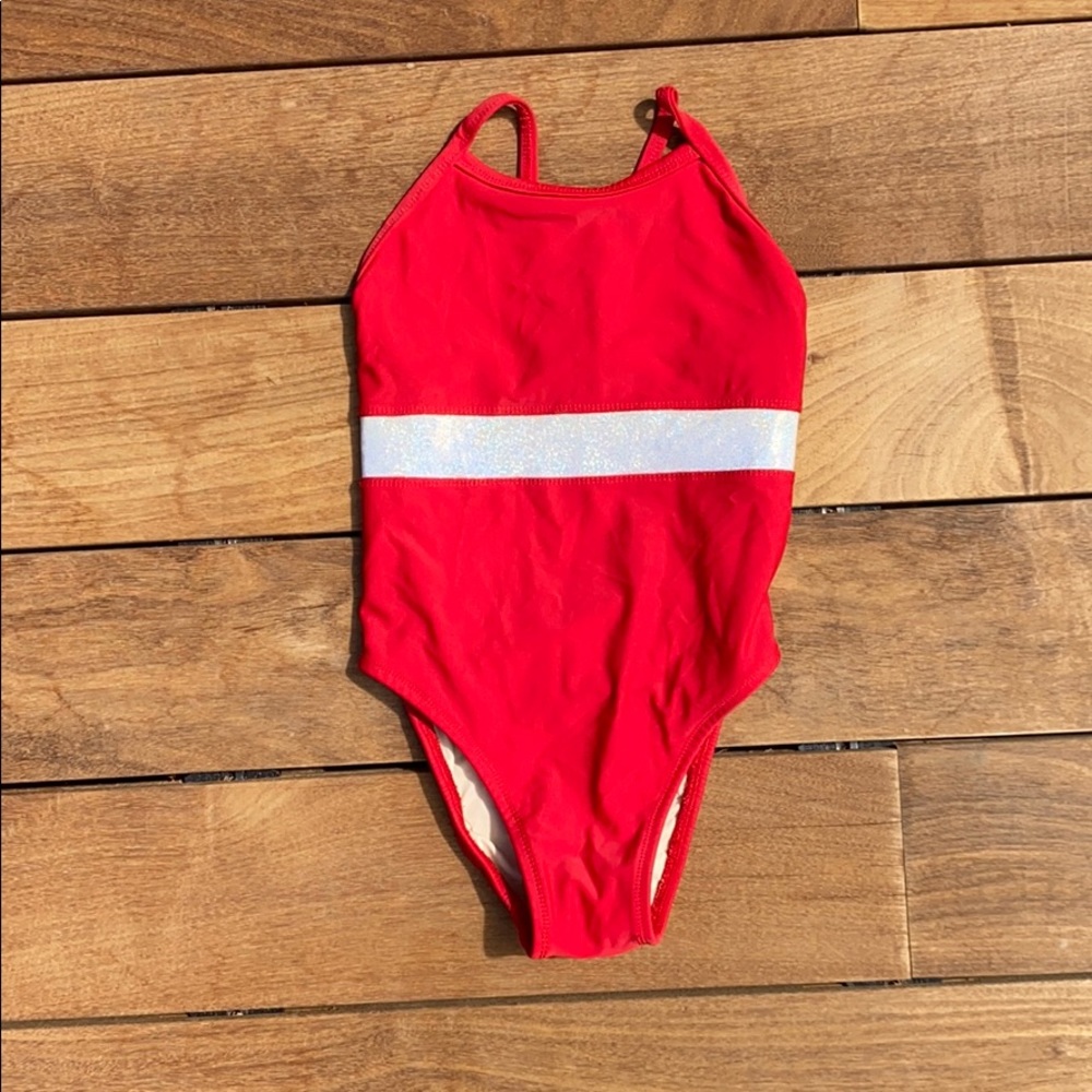 Custom-made: Bright red full peice swimsuit